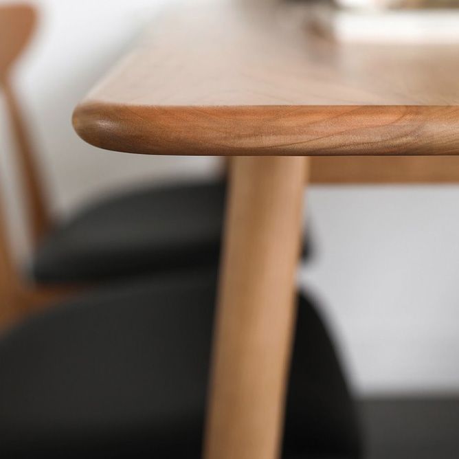 Rechthoek eigentijdse eetkamer tafel as massief houten tafel met 4 poten