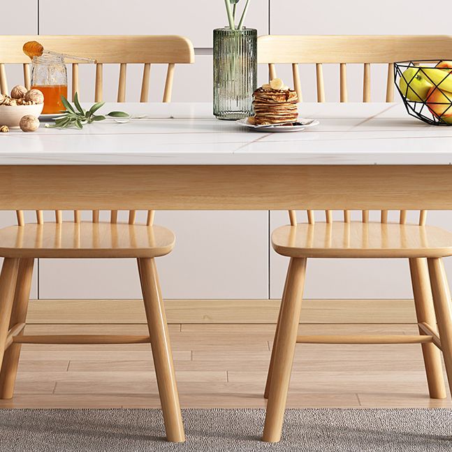 Rubberwood Solid Wood Dining Table Simplicity Dining Table with 4 Legs