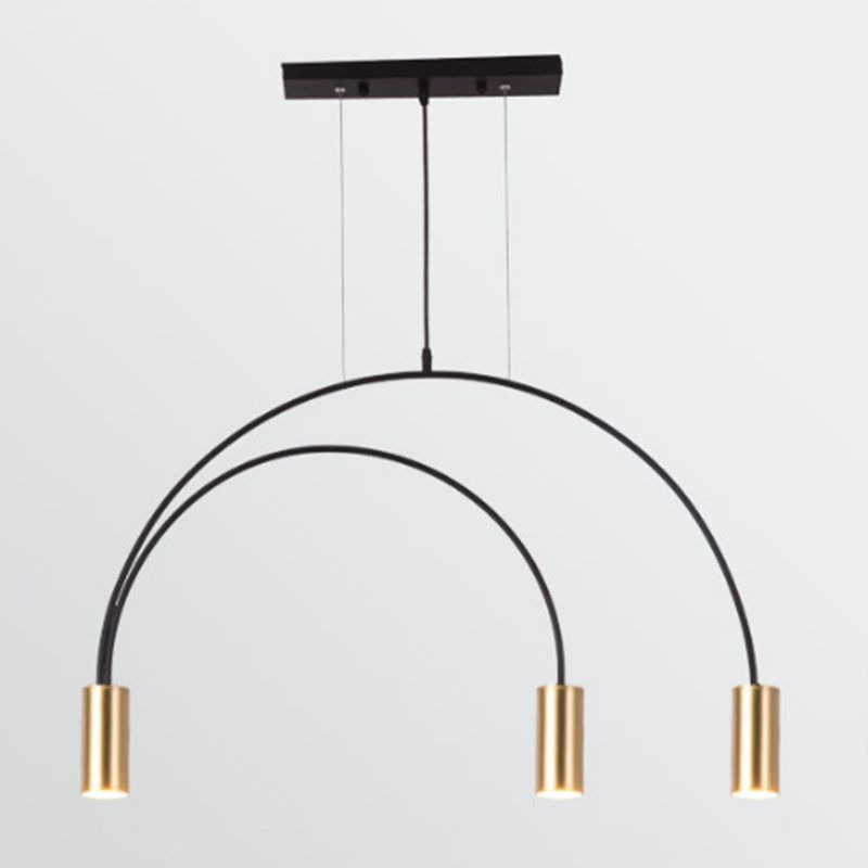 Cylinder Island Lights Contemporary Metal Island Chandelier Lights for Kitchen