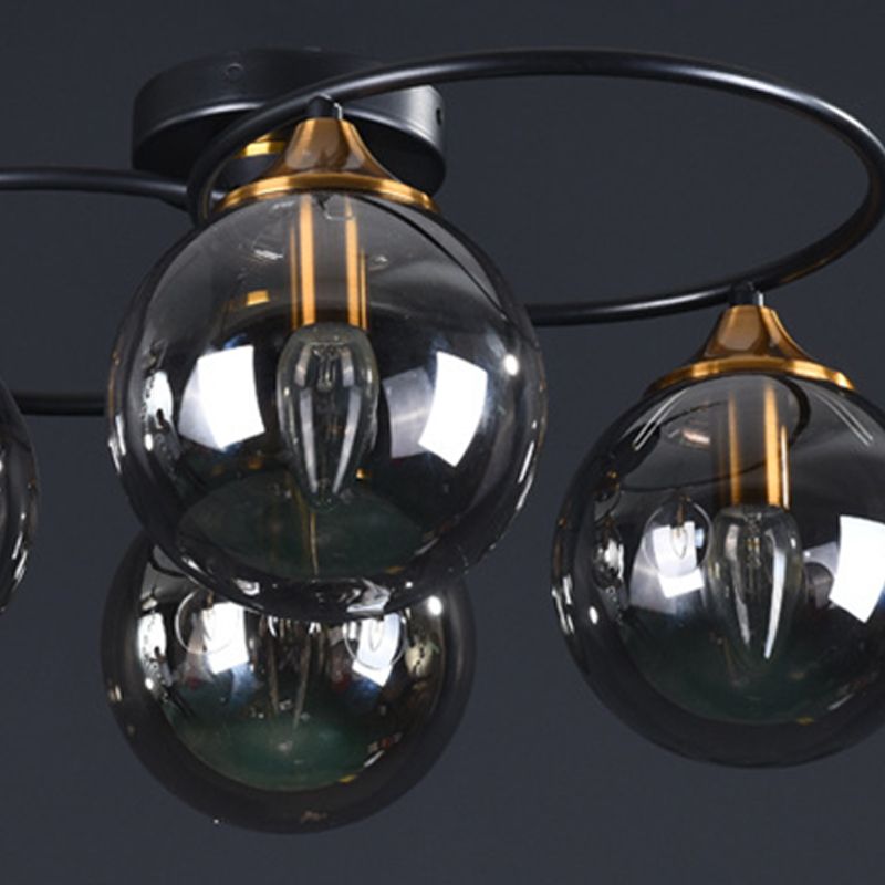 Contemporary Globe Flush Light Fixture Glass Flush Mount Ceiling Fixture