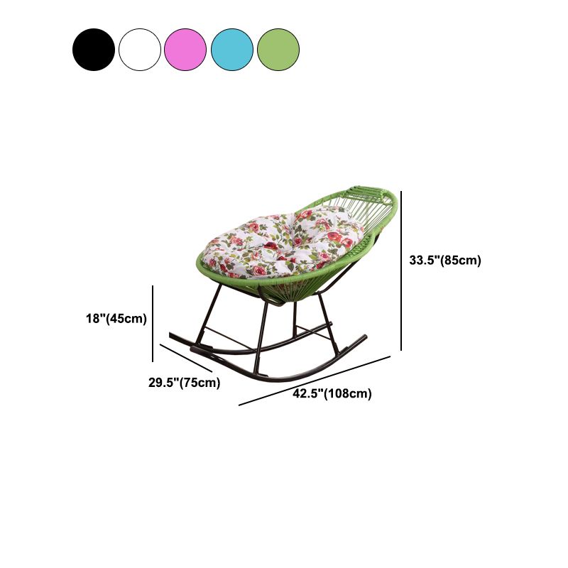 Modern Rattan Rocking Chair Plain Rocker Chair with Removable Cushions