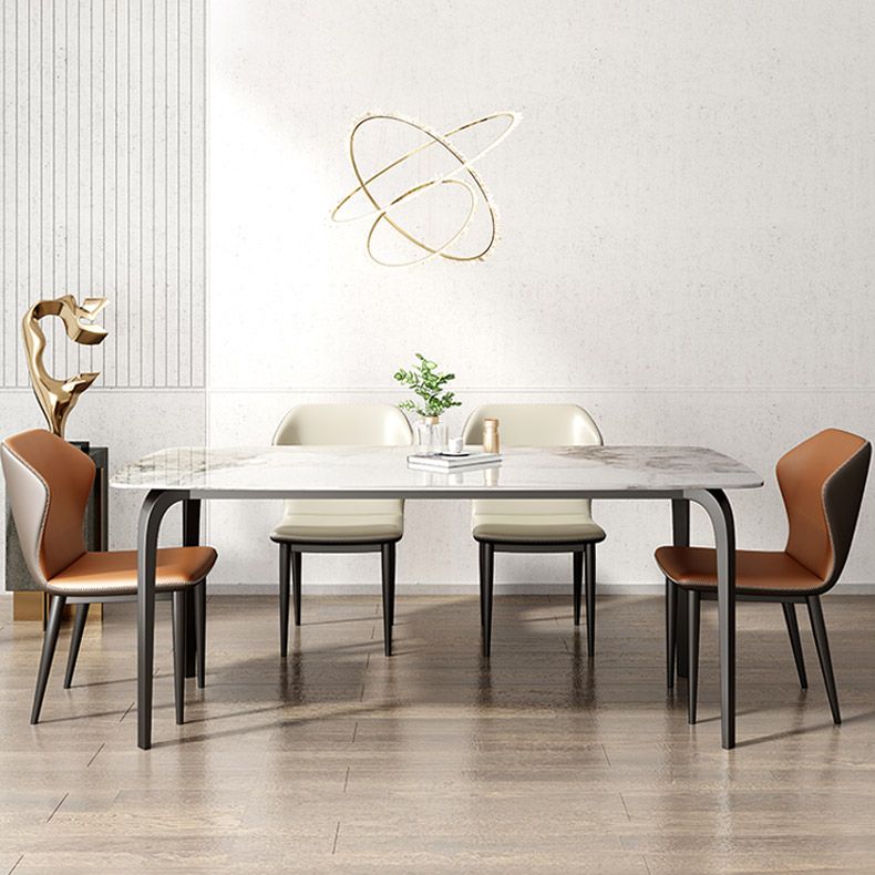 Rectangle Dining Table Industrial Dining Table with Black Frame