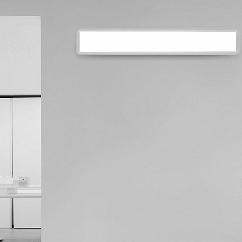 Metal Square Shape Wall Light Modern Style 1-Light Wall Mounted Light Fixture in White