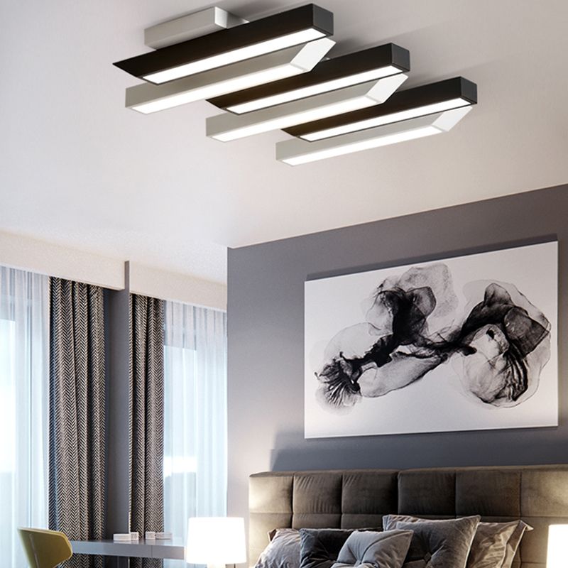 Luminaire de plafond encastré à plusieurs têtes, plafonnier LED contemporain