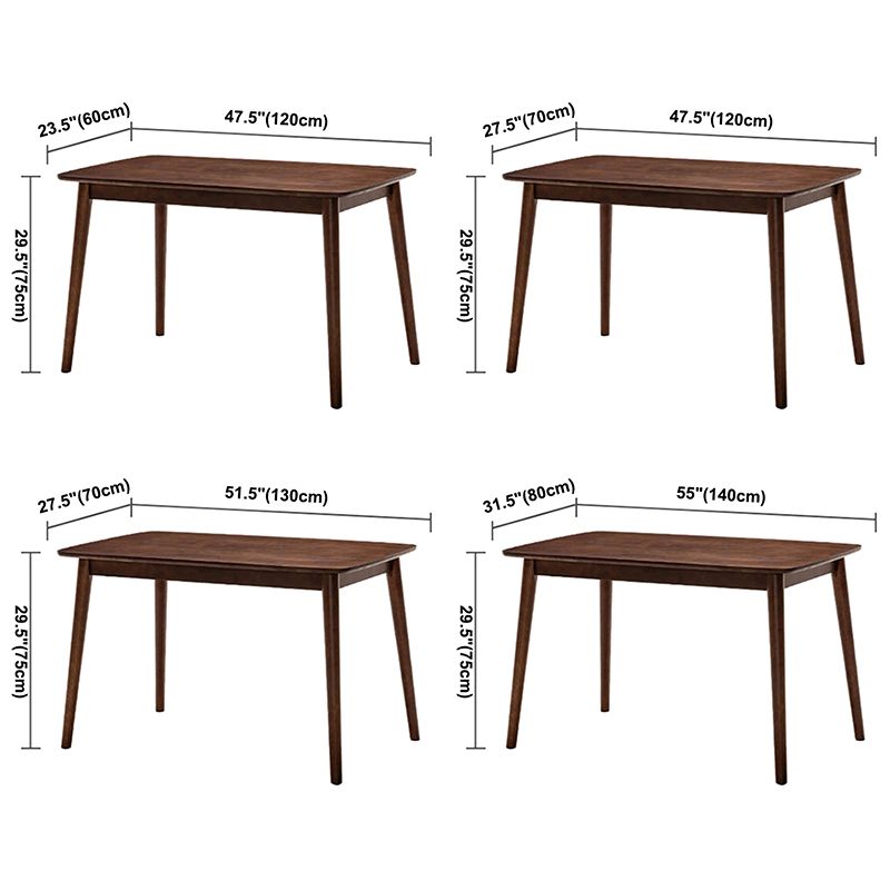 Contemporary Solid Wood Rectangle Shape Dining Table Kitchen Dining Table with 4 Legs