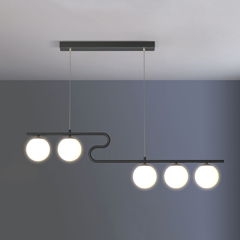 Simple Hanging Light Glass Round Island Light Fixture for Kitchen