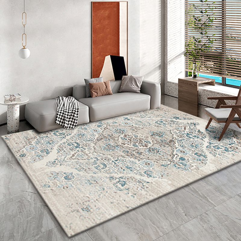 Bohemian Living Room Area Carpet American Pattern Polyester Area Rug Stain Resistant Rug