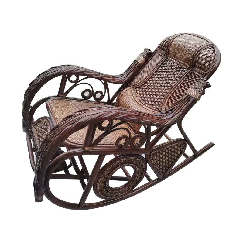 Spindle Antique Rocking Chair Wicker Rocker Chair 24" x 44.5" x  37.8" for Living Room