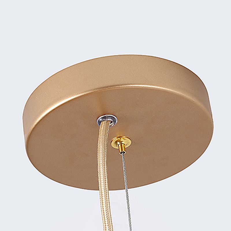 Gold 4 Lights Pendant Chandelier Classic Metal Geometric Hanging Light for Bedroom