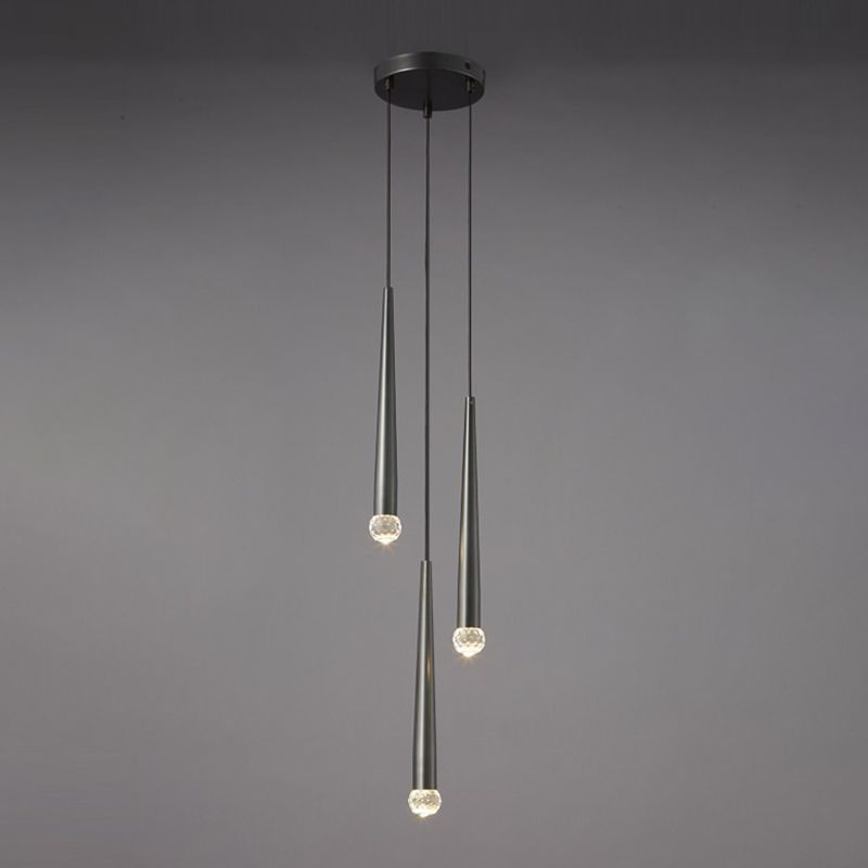 Lámpara de suspensión de techo cónico de estilo de cristal de estilo moderno