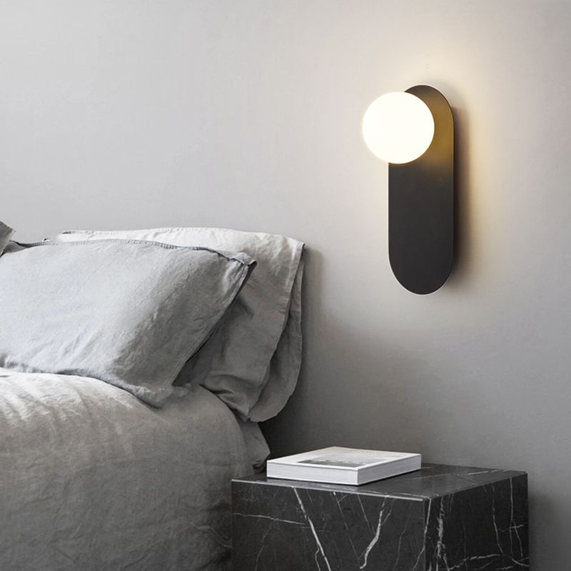 1-Light Modernism Wall Mounted Sconce Glass Wall Light for Foyer