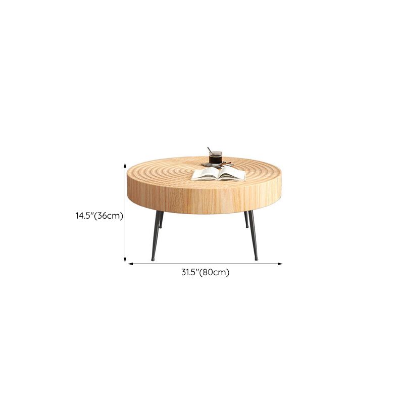 Contemporary Cocktail Table Round Solid Wood Coffee Cocktail Table