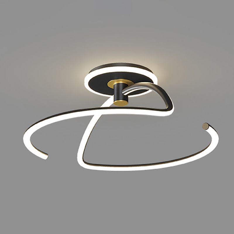 Lampada a soffitto a forma lineare in stile moderno Metal 2 Luce Luce per sala da pranzo