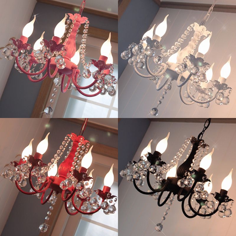 Traditional Unique Chandelier Lights Crystal 6-Light Pendant Light Fixtures