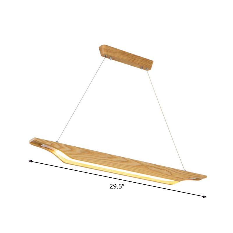 Lineare hölzerne Anhänger Beleuchtung moderne LED Beige Hanging Deckenlampenlampe in weiß/warmem/natürlichem Licht