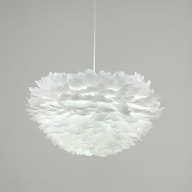 Lampada a sospensione piuma in stile moderno nordico a forma di piuma piuma lampada lampadario appeso per camera da letto
