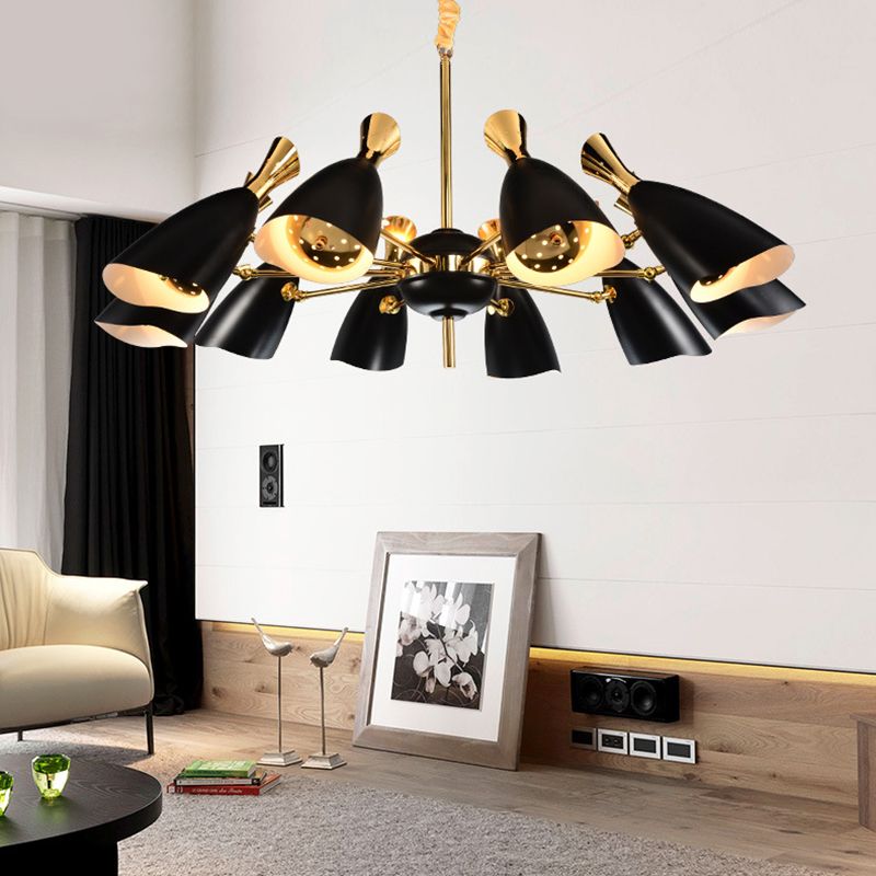 Shaded Metal Chandelier Lighting Contemporary Style Pendant Light Fixture for Living Room