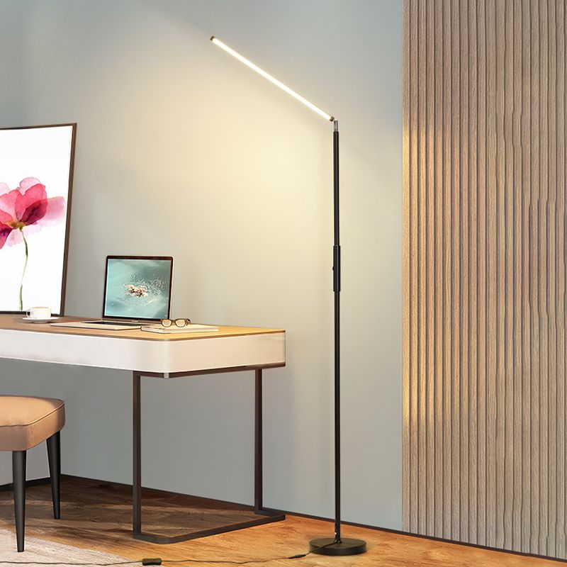 Contemporary Linear Floor Lamp Metal 59" High LED Floor Light for Living Room