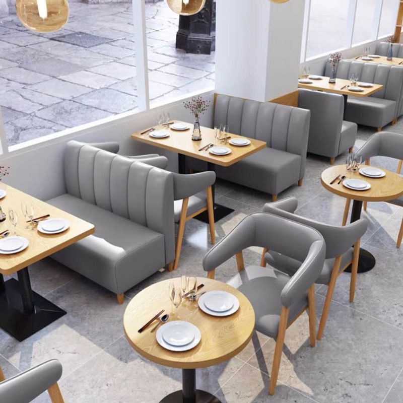 Open Back Dining Chairs Contemporary Upholstered Dining Chairs in Grey