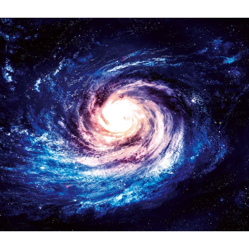 Contemporary Boys Mural Decal Miraculous Stars Spiral Scenery Blue Wall Covering