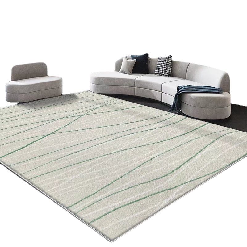 Gray Gorgeous Rug Polyester Line Rug Stain Resistant Indoor Rug for Sitting Room