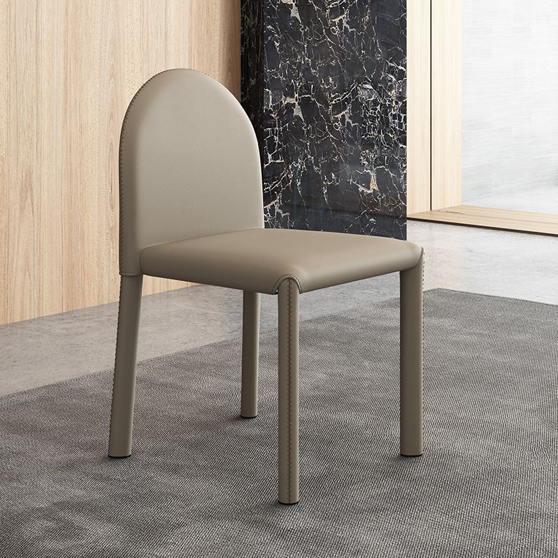 Silla de comedor de estilo moderno Silla auxiliar de cocina sin brazos con patas de metal