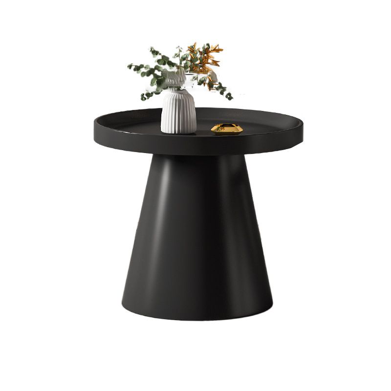 Round Tray Top Coffee Table Metal Black/White Cocktail Table