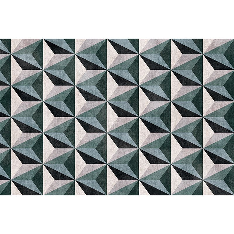 Stylish Modernist Rug Polyester Geometric Pattern Rug Washable Pet Friendly Non-Slip Carpet for Living Room