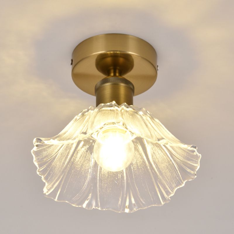 Modern Ceiling Lamp Creative Flush Mount Light Fixture with Glass Shade for Aisle Room
