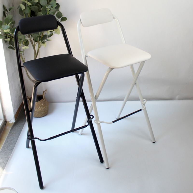 Contemporary Dining Stools Folding Bar Stools with Metal Base