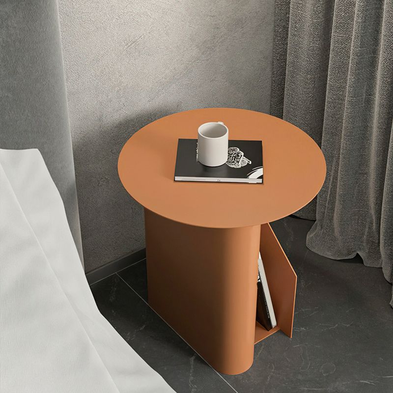 18.5" Tall Pedestal End Table Mid-Century Metal Round Side End Table