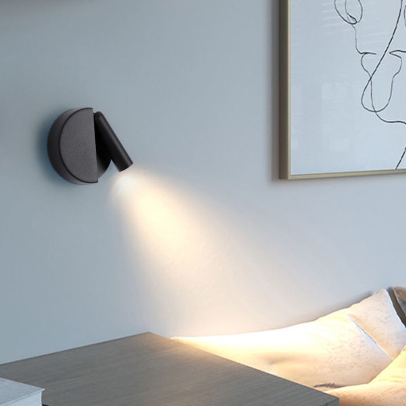 Modern Style Wall Lamp Metal 1 Light Sconces in Black for Bedroom