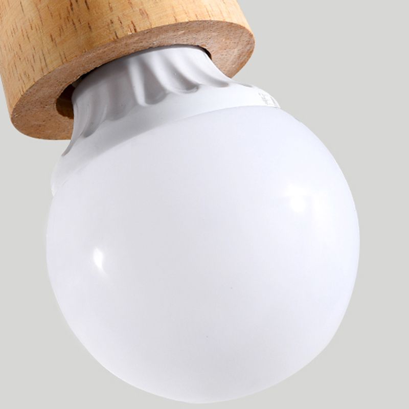 Candeliers colgantes de forma asta accesorios de iluminación de madera moderna