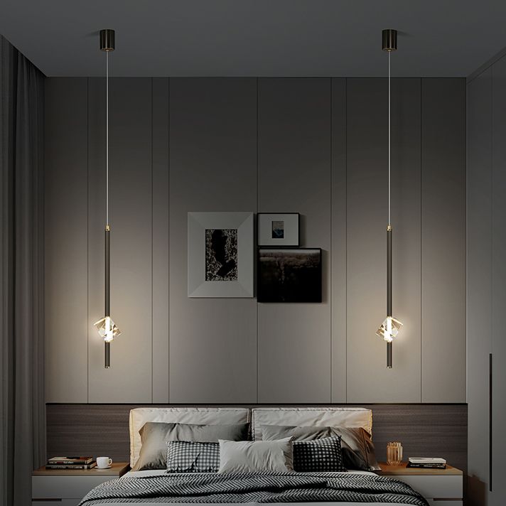 Lampade a sospensione in cristallo chiaro Modern Style Tubo Cluster Luce a sospensione