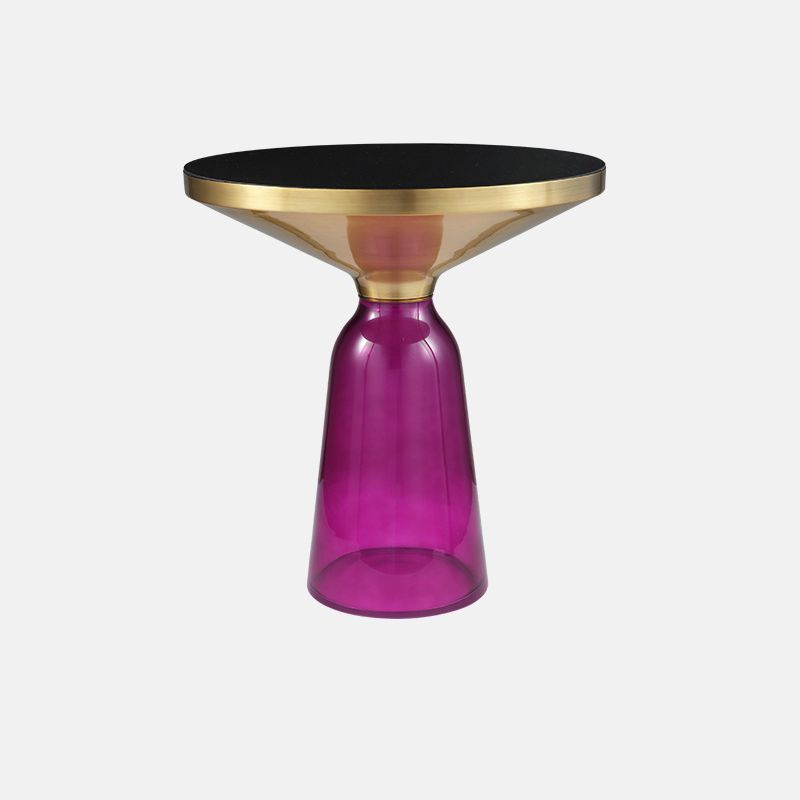 13.7"/20.8" Tall Modern Glass Pedestal Round Table Top Coffee Table