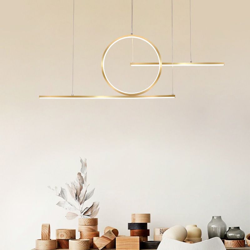 Ring Island Lighting Fishtures Acrilic Minimalismo Apparecchi di illuminazione a sospensione per il ristorante