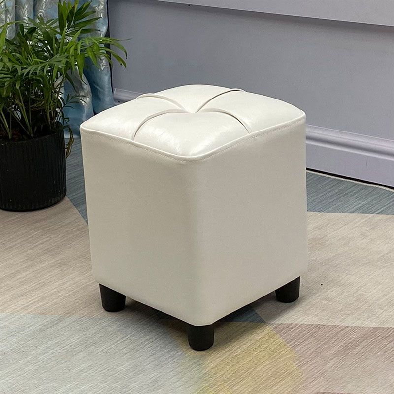 Leather Pouf Ottoman Whole Colored Water Resistant Square Tufted Pouf Ottoman