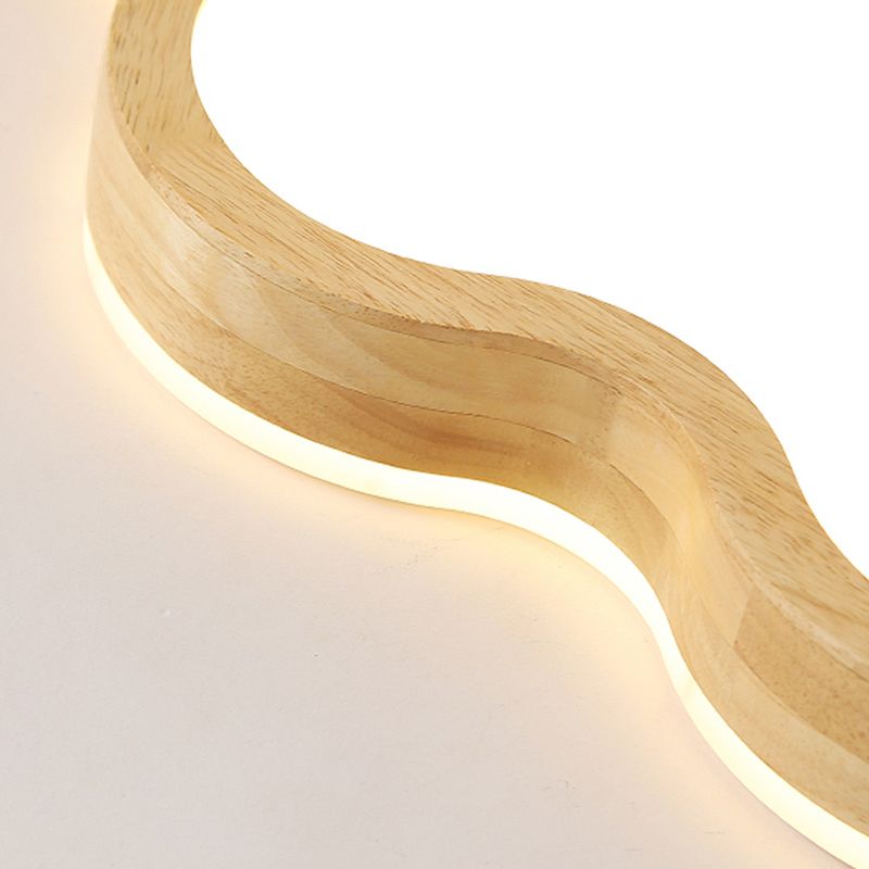 Creative Shape LED Wooden Flush Mount Ceiling Light Modern LED Flush Ceiling Light Fixture