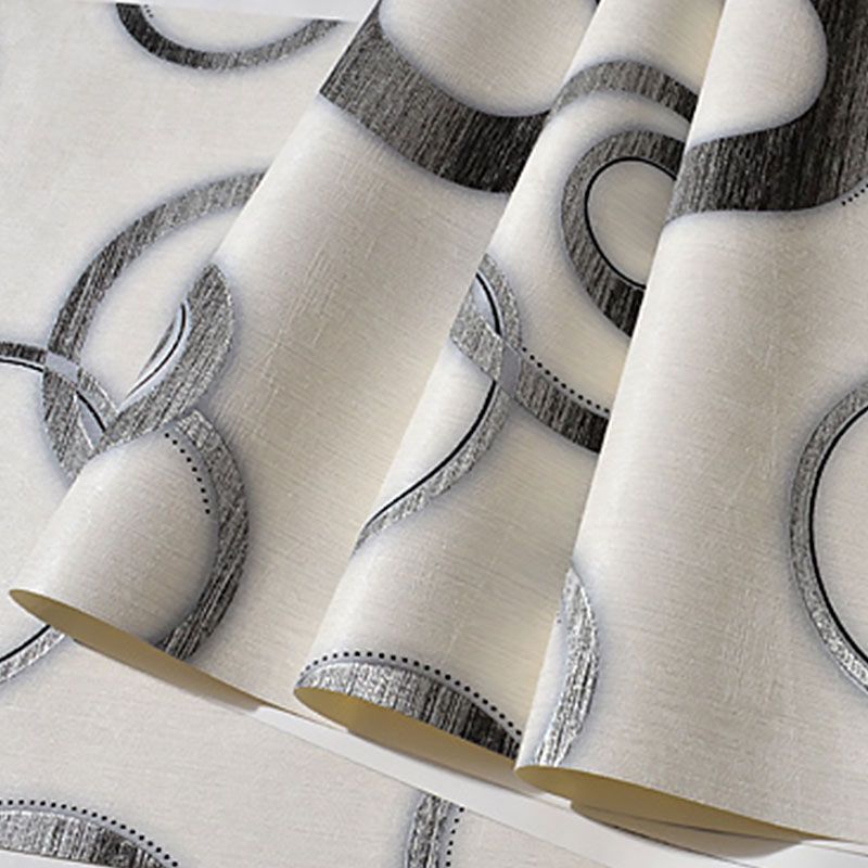 Soft Color Simple Wall Decor 33' x 20.5" Circle Vinyl Wallpaper Roll for Living Room, Non-Pasted