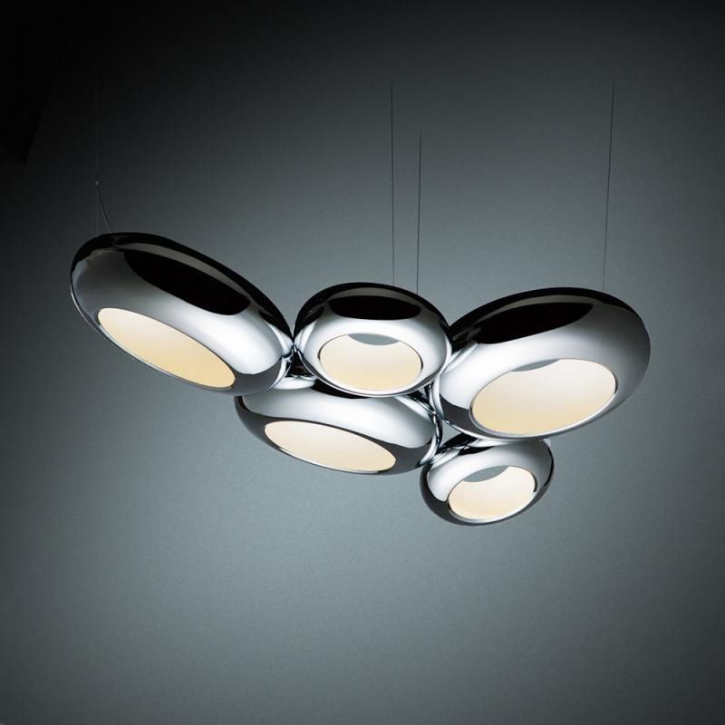 Lámpara de techo LED de hierro de donas moderna 1/3/5 luces de lámpara de araña de oro negro/rosa con cables ajustables