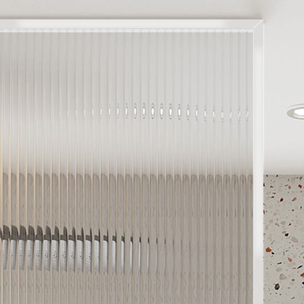 Fixed Shower Screen White Full Frame Tempered Glass Shower Door