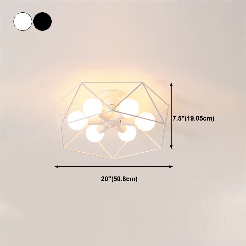 Metalen geometrische schaduw spoel plafondlicht industrieel multi lights plafondlamp armatuur