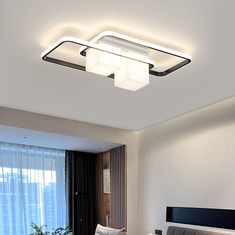 Modern Ceiling Lighting Metal and Acrylic Flush Mount Fixture for Bedroom