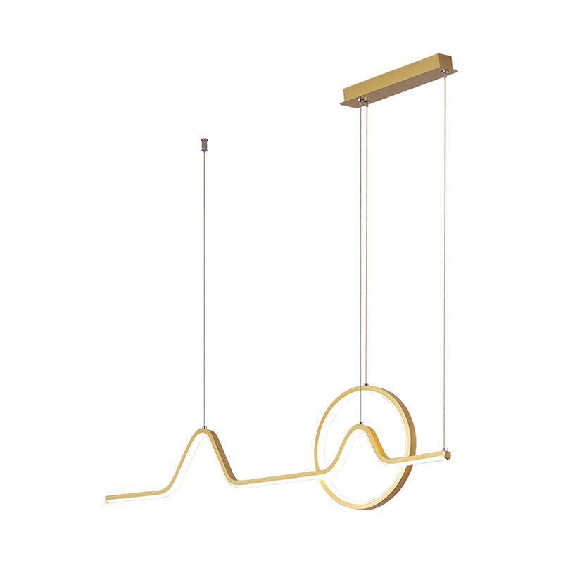 Simplicity Contemporary Style Island Light Line Shaped LED Hanging Light for Sitting Room
