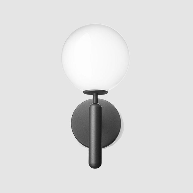 Modern Style Spherical Wall Mounted Lamps Glass 1 Light Wall Sconces