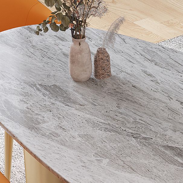 Mesa de comedor de piedra sinterizada de lujo con 3 patas para restaurante