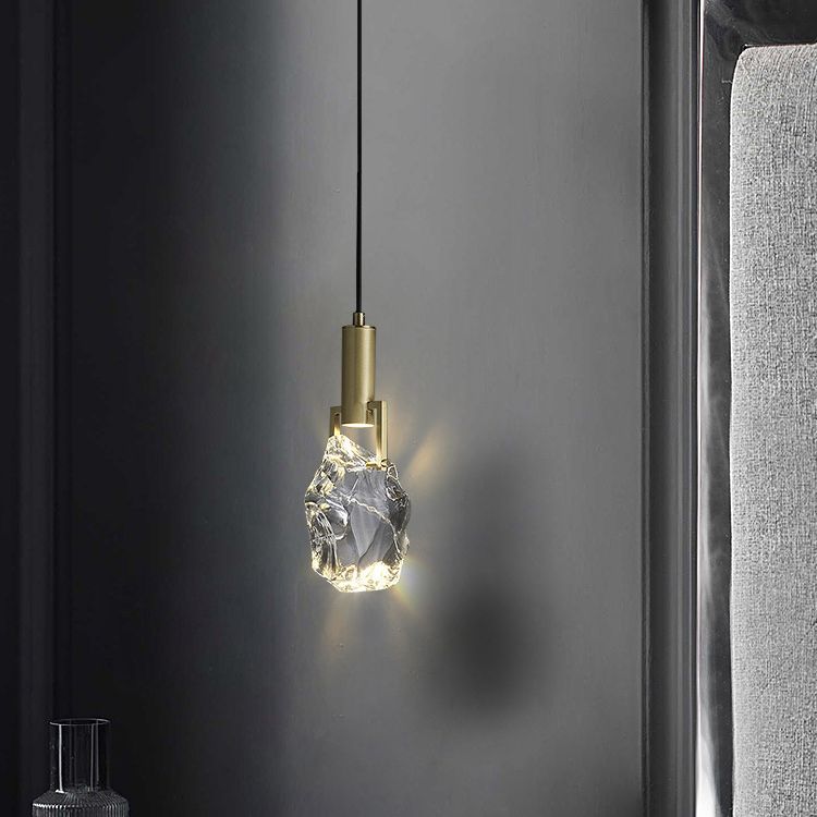 Leichte moderne Luxusstil Geometrische hängende Anhängerleuchten 1 Light Pendell Light Kit mit Kristallschatten