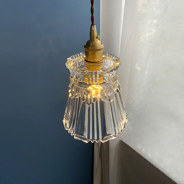 Pendre de style moderne Lumière transparente en verre transparent Light pour la barre de chevet