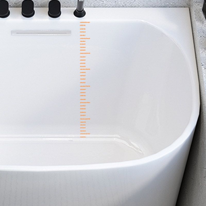 Modern Corner White Acrylic Bathtub Back to Wall with Drain Bath Tub