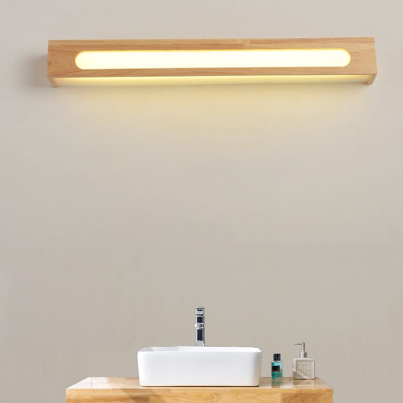 Illuminazione geometrica vanità moderna moderna legno multi luci vanità sconce